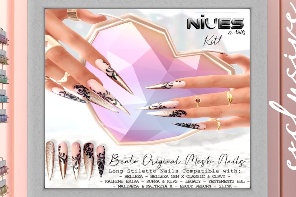 Kitt Mesh Nails - see ad for fits, L$79
