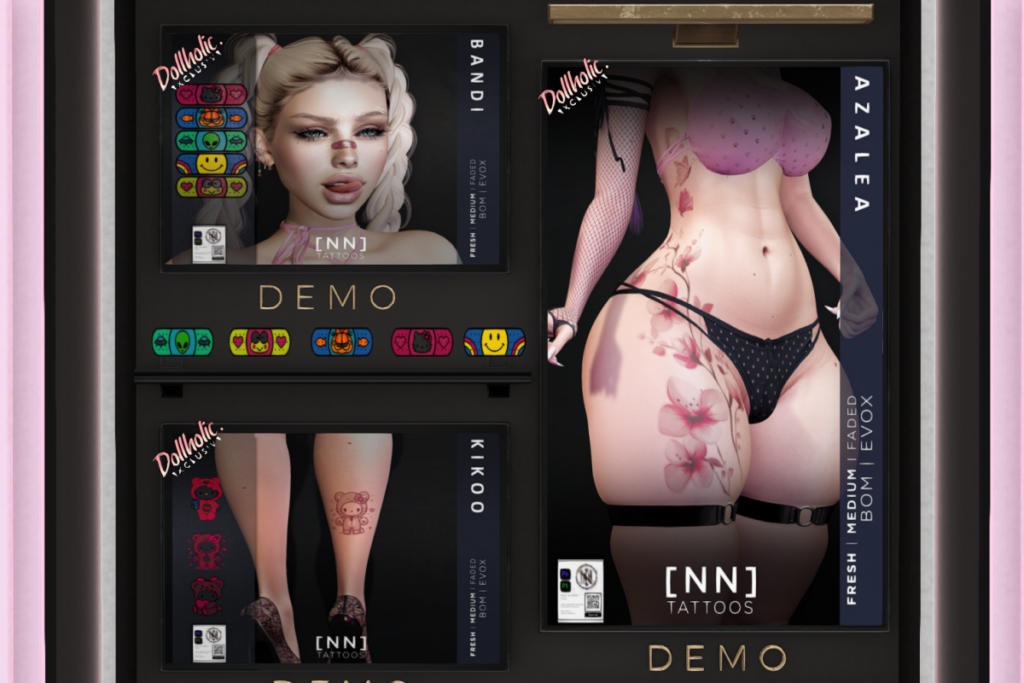 Azalea Tattoo, L$199 | Bandi - EvoX, L$199 | Kikoo Tattoo, L$129