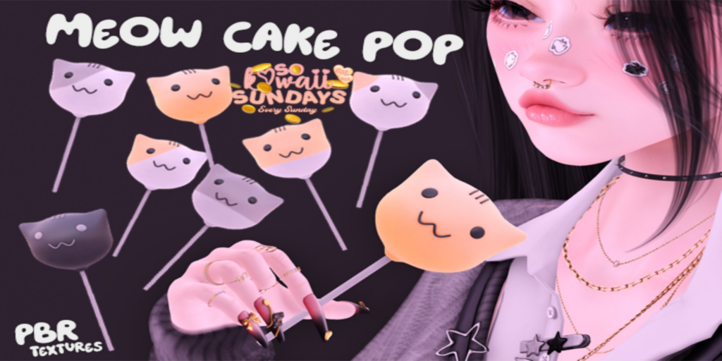 Meow Cake Pop Holdable	&lt;a href=&quot;http://maps.secondlife.com/secondlife/Envar/202/176/2222&quot;&gt;Teleport&lt;/a&gt;