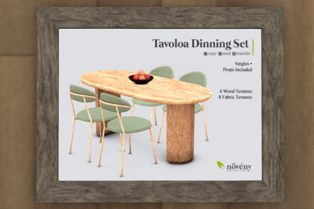 Tavoloa Dining Decor Set, L$300 each