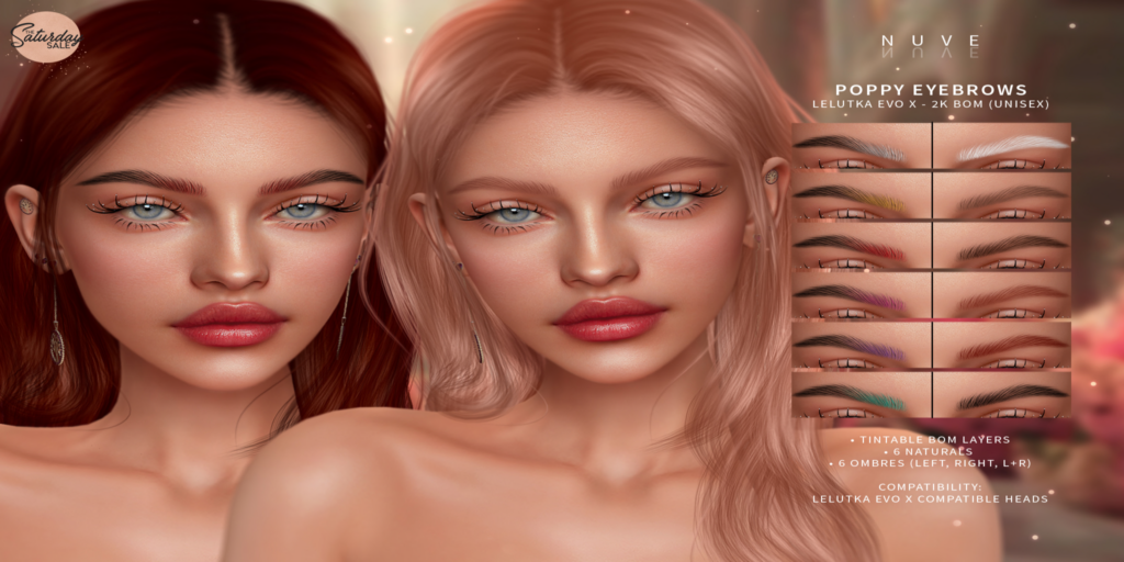 Poppy Eyebrows - EvoX	&lt;a href=&quot;http://maps.secondlife.com/secondlife/RAWR/131/69/21&quot;&gt;Teleport&lt;/a&gt;