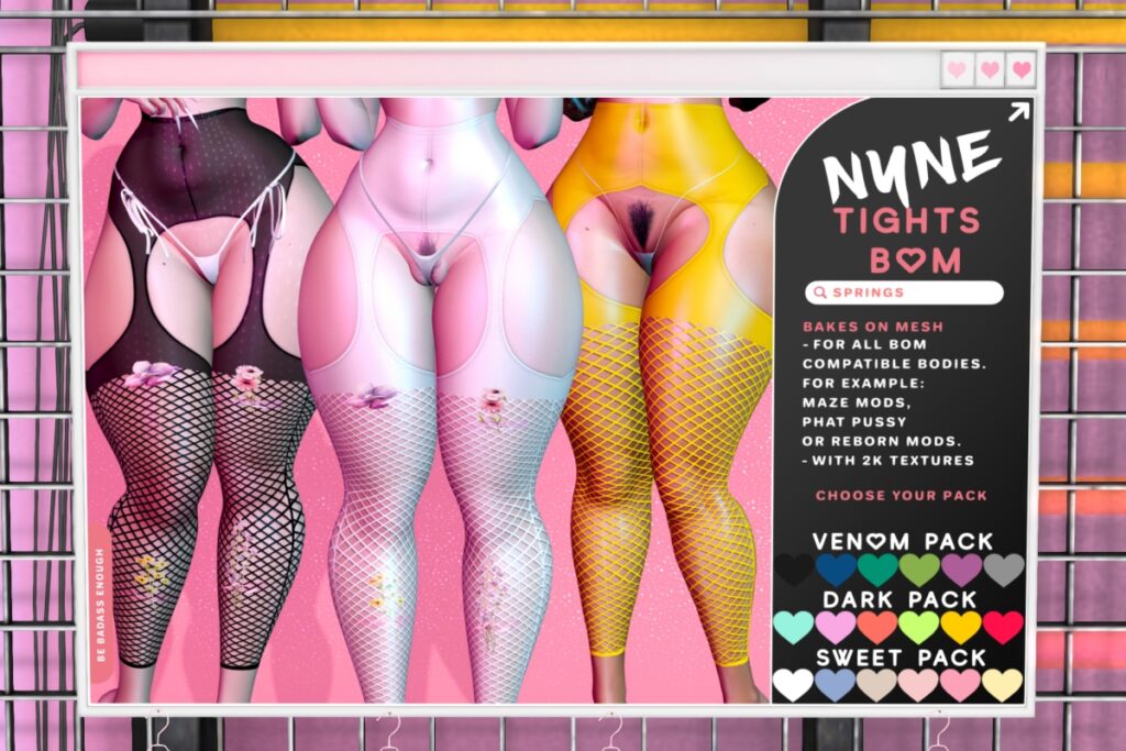 Springs Tights - BOM/+mods, L$269 each/L$499 FP