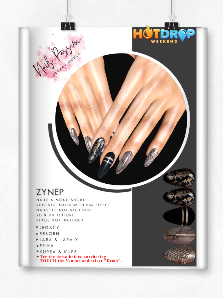 Zynep Nails Set - Inithium/Erika/Legacy/Maitreya/Reborn/+mods