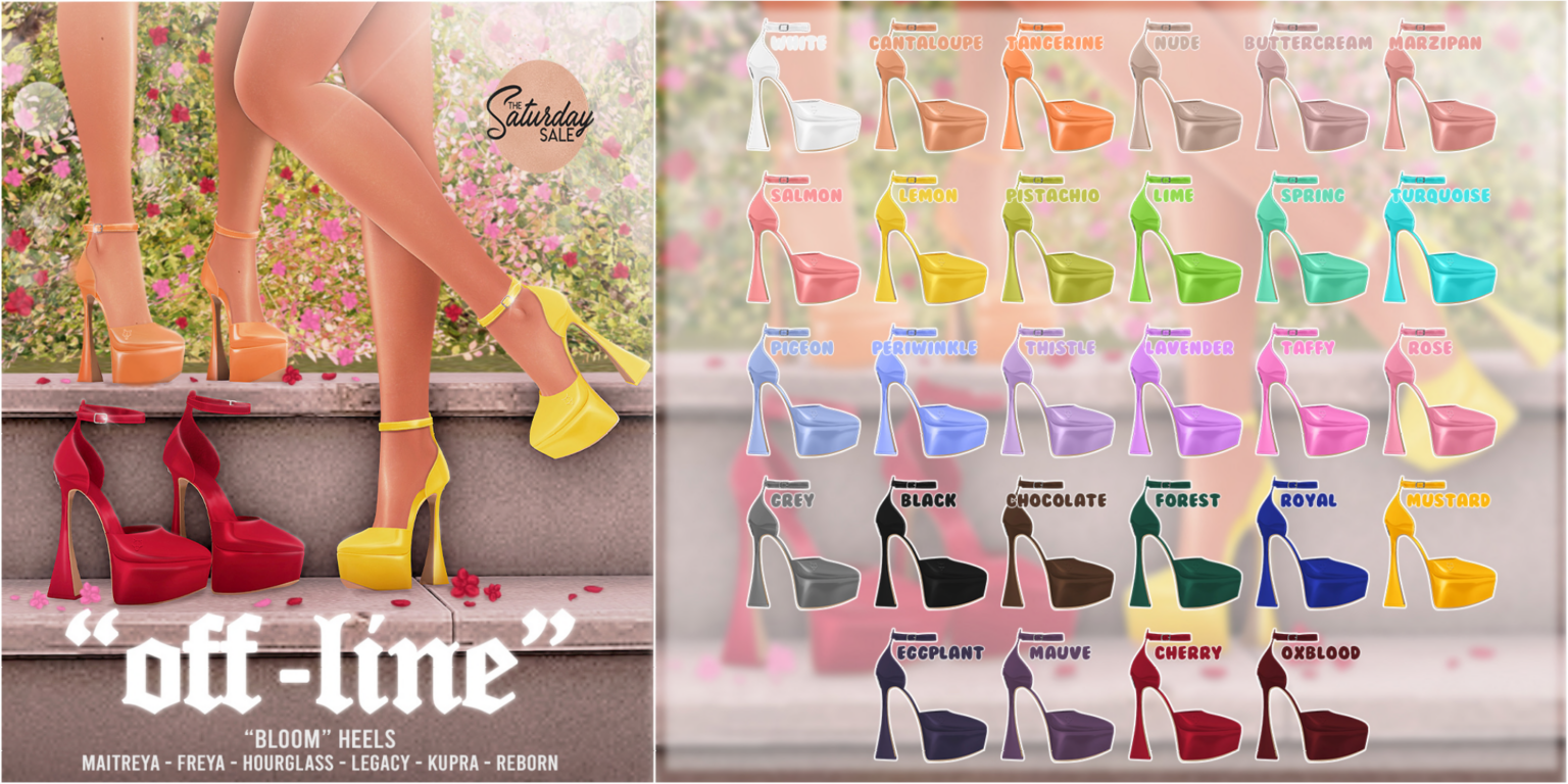 Bloom Heels - Freya/Hourglass/Inithium/Legacy/Maitreya/Reborn	&lt;a href=&quot;https://maps.secondlife.com/secondlife/YUNG/96/129/1050&quot;&gt;Teleport&lt;/a&gt;