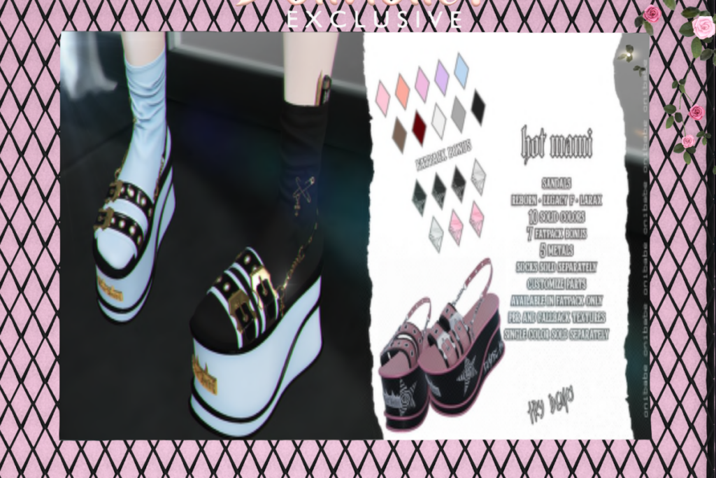 Hot Mami Sandals - Legacy/MaitreyaX/Reborn, L$295 each/L$1199 FP