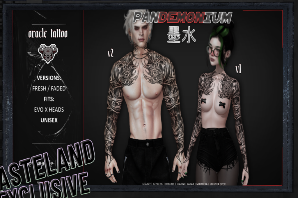 Oracle Tattoo - EvoX/Gianni/Legacy F+M/Maitreya/Reborn/+mods, L$300