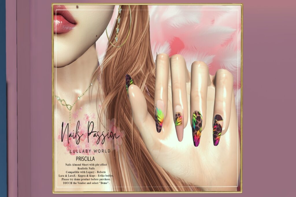 Priscilla Mesh Nails - Erika/Inithium/Legacy/Maitreya/Reborn/+mods, L$280