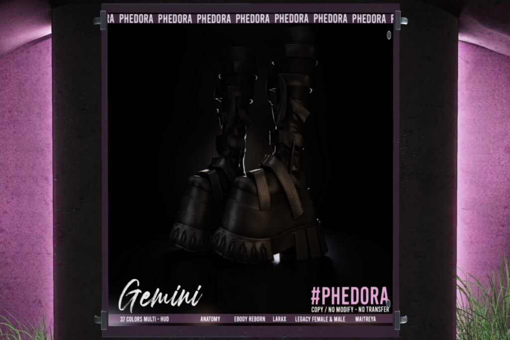 Gemini Boots - Anatomy/Legacy M+F/Maitreya/Reborn/+mods, L$599 FP