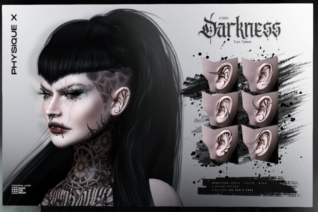 Darkness Ears Tattoo - EvoX Ears, L$270