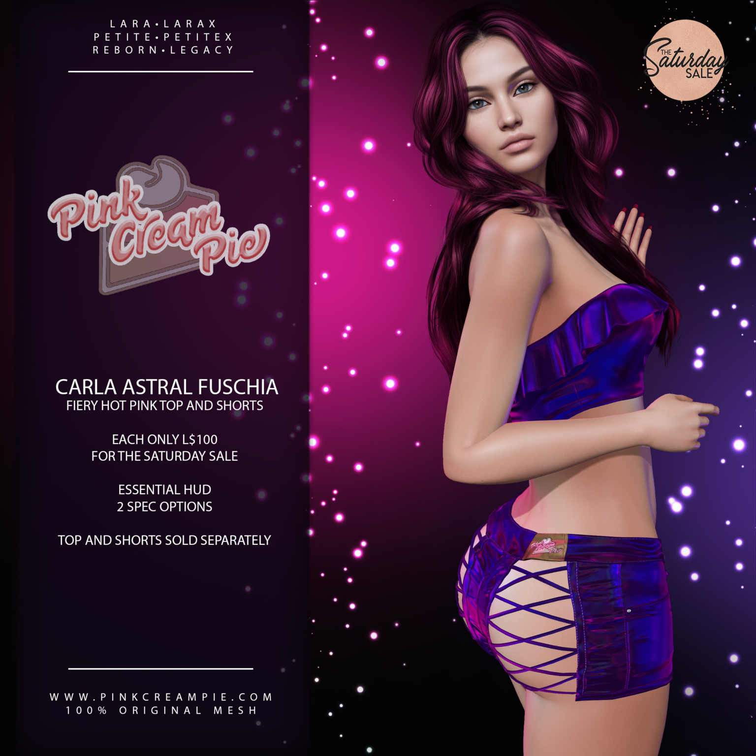 Carla Astral Fuscia Outfit - Legacy/Maitreya/Reborn/+mods	&lt;a href=&quot;http://maps.secondlife.com/secondlife/Pink%20Cream%20Pie/123/163/24&quot;&gt;Teleport&lt;/a&gt;