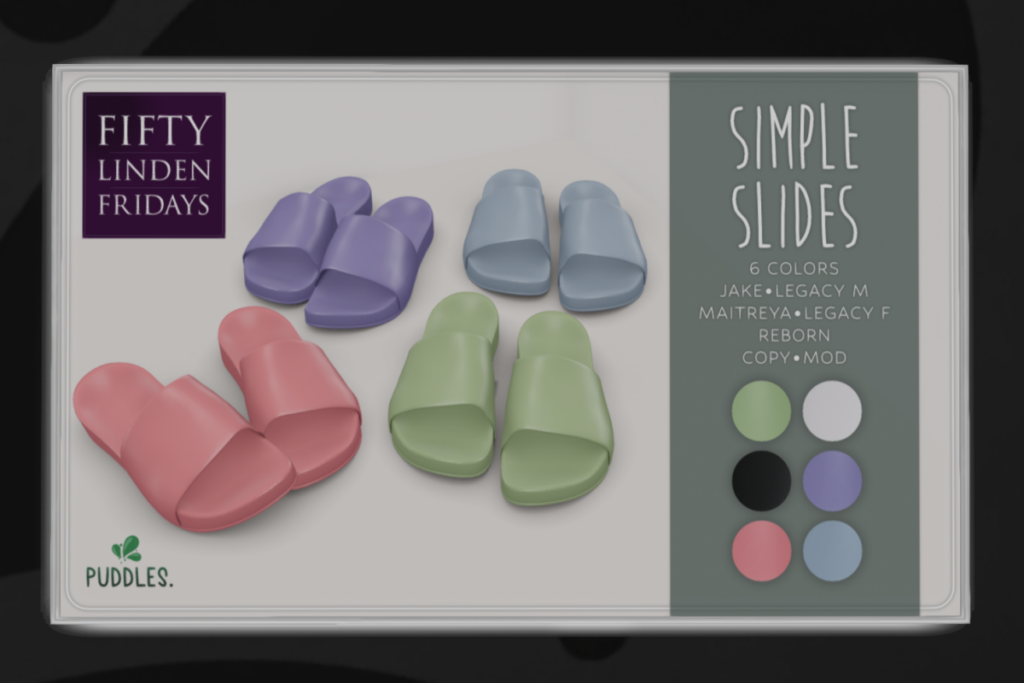 Simple Slides - Jake/Legacy F+M/Maitreya/Reborn	&lt;a href=&quot;http://maps.secondlife.com/secondlife/OMY/114/179/27&quot; target=&quot;_blank&quot;&gt;Teleport&lt;/a&gt;