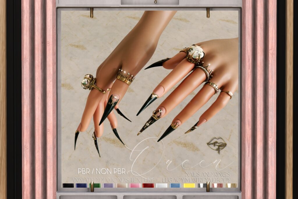 Queen Nails &amp; Rings - Legacy/Maitreya/Reborn, L$499 FP
