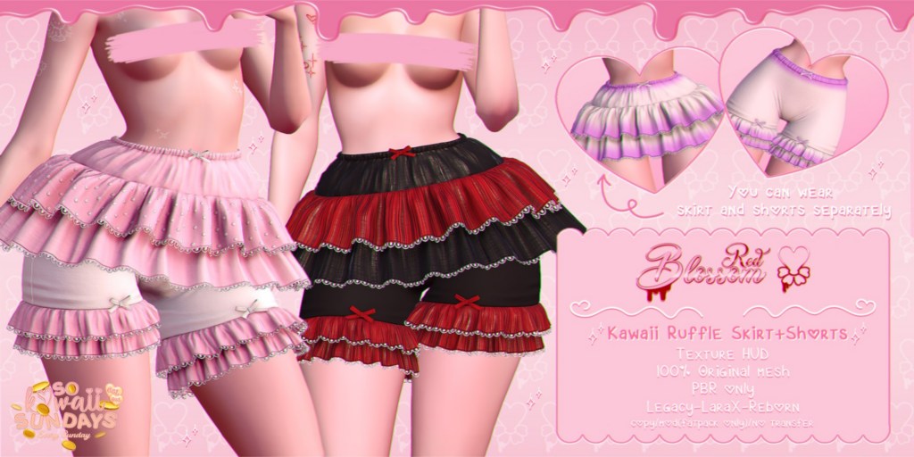 Kawaii Ruffle Skirt &amp; Shorts - Legacy/MaitreyaX/Reborn	&lt;a href=&quot;http://maps.secondlife.com/secondlife/Anhedonia/120/130/999&quot;&gt;Teleport&lt;/a&gt;
