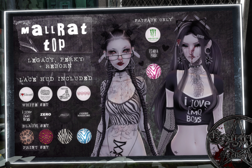 Mallrat Shirt - Legacy/Reborn/+mods, L$375 each/L$1300 FP