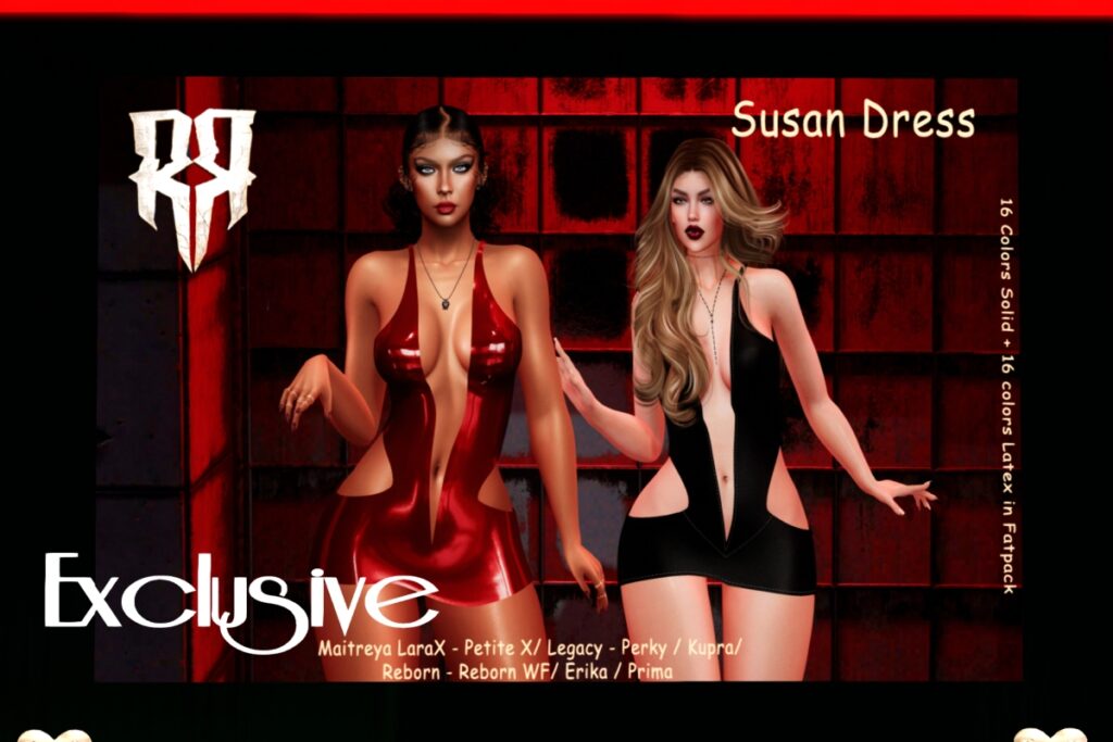 Susan Dress - Erika/Inithium/Legacy/MaitreyaX/Prima/Reborn/+mods, L$99 each/L$599 FP