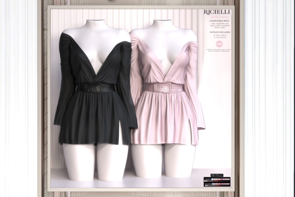 Lynda II Dress - Legacy/Maitreya/Reborn/+mods, L$319 each/L$1399 FP