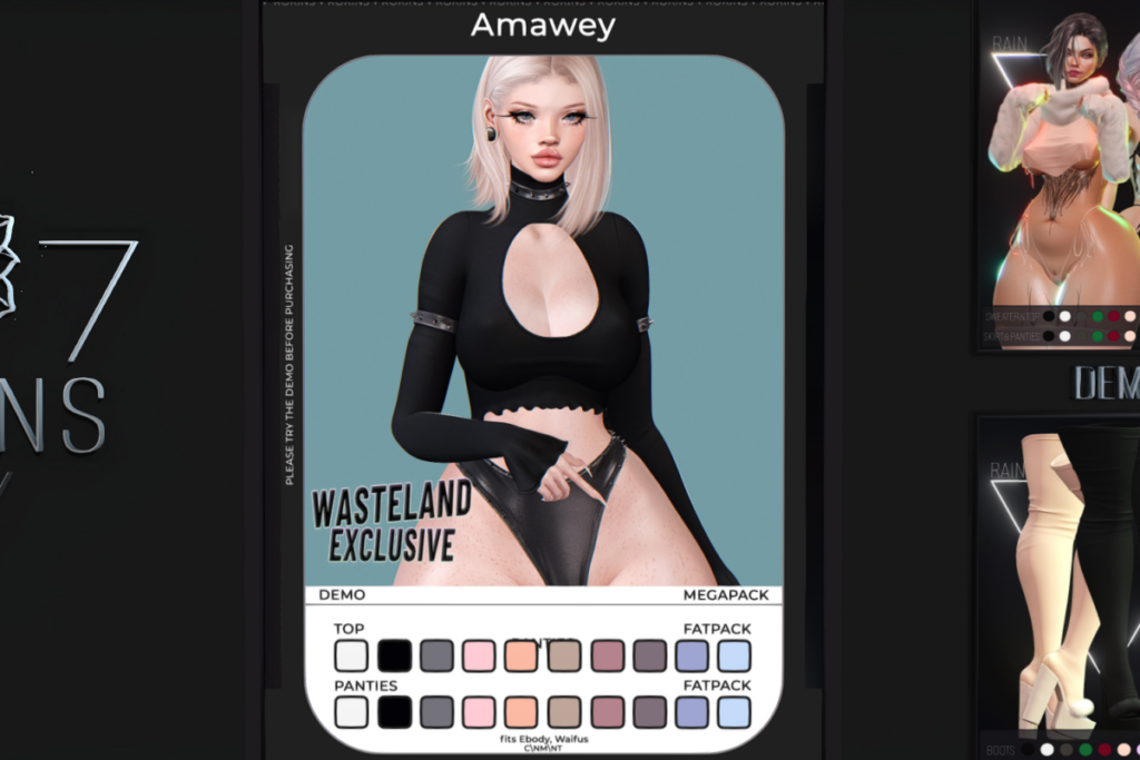 Amawey Top and Panties - Reborn/+mods, L$199-L$299 each/L$1650-L$1750 each FP/L$2800 MP