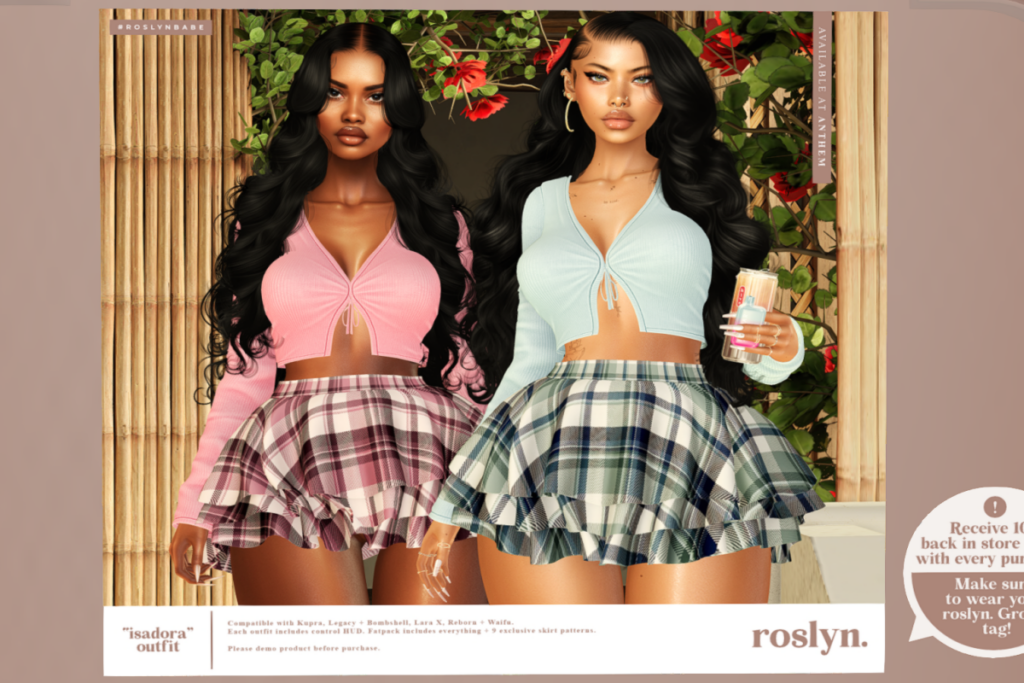 Isadora Top and Skirt - Inithium/Legacy/MaitreyaX/Reborn/+mods, L$199-L$249 each/L$1299 FP