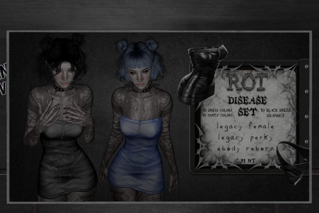 Disease Dress &amp; Panties - Legacy/Reborn/+mods, L$250 each/L$1600 each FP/L$2500 MP