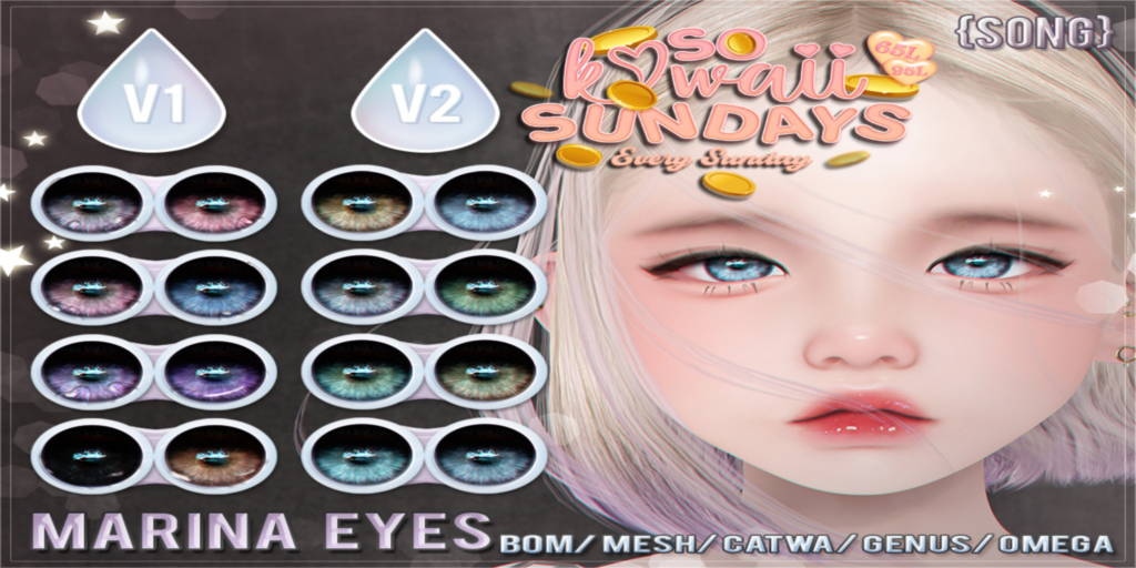 Marina Eyes - BOM/Catwa/Genus/Mesh/Omega	&lt;a href=&quot;http://maps.secondlife.com/secondlife/Meringue/61/83/1064&quot;&gt;Teleport&lt;/a&gt;