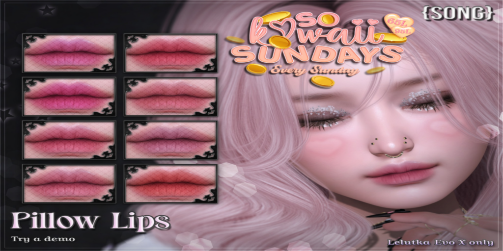 Pillow Lips Lipstick - EvoX	&lt;a href=&quot;http://maps.secondlife.com/secondlife/Meringue/61/83/1064&quot;&gt;Teleport&lt;/a&gt;