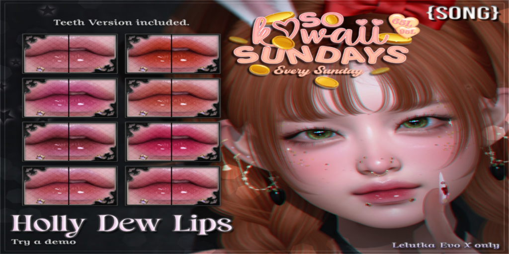 Holly Dew Lipstick - EvoX	&lt;a href=&quot;http://maps.secondlife.com/secondlife/Meringue/61/83/1064&quot;&gt;Teleport&lt;/a&gt;