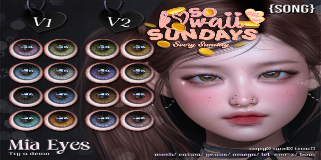 Mia Eyes - BOM/Catwa/EvoX/Genus/Mesh/Omega	&lt;a href=&quot;http://maps.secondlife.com/secondlife/Meringue/61/83/1064&quot;&gt;Teleport&lt;/a&gt;
