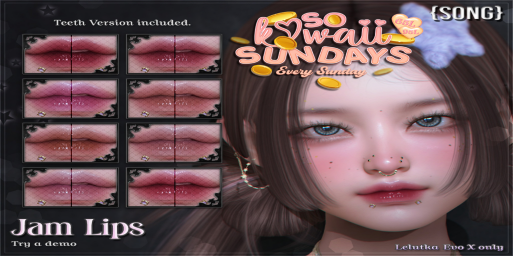 Jam Lipstick - EvoX	&lt;a href=&quot;http://maps.secondlife.com/secondlife/Meringue/61/83/1064&quot;&gt;Teleport&lt;/a&gt;