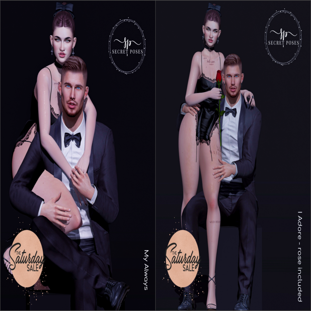 My Always &amp; I Adore Couples Poses	&lt;a href=&quot;http://maps.secondlife.com/secondlife/Cuddles%20Coast/73/62/3501&quot;&gt;Teleport&lt;/a&gt;