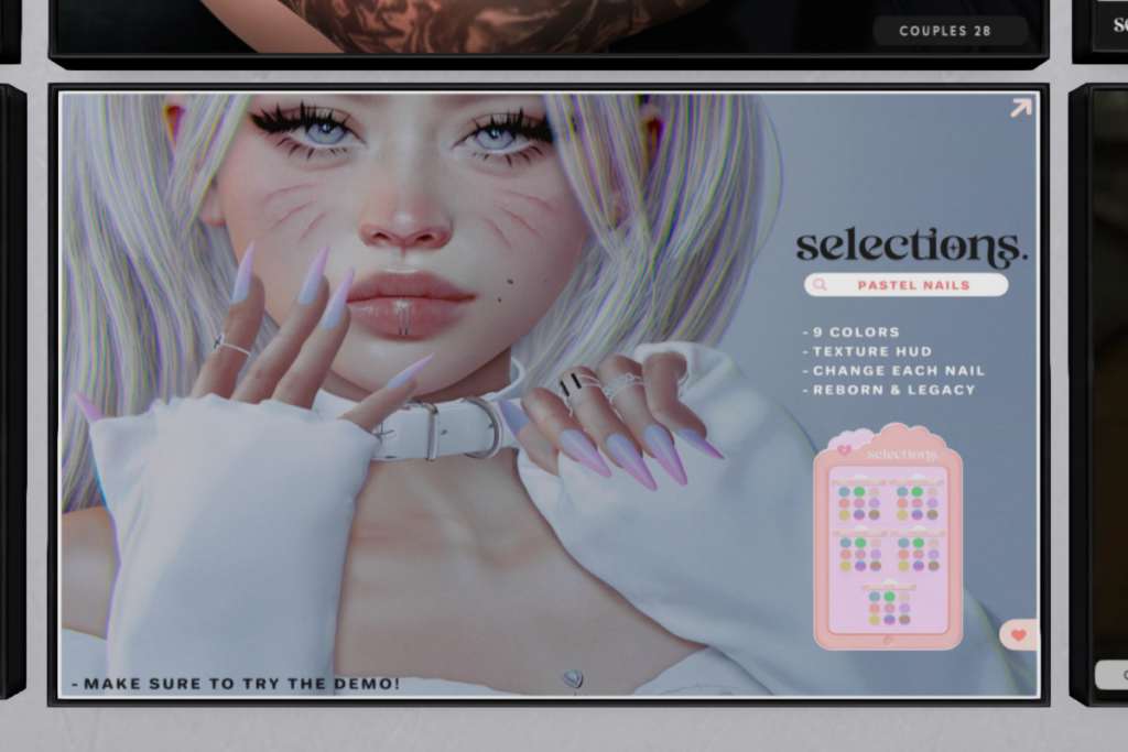 Pastel Nails - Legacy/Reborn	&lt;a href=&quot;http://maps.secondlife.com/secondlife/Eagle%20District/182/234/2136&quot; target=&quot;_blank&quot;&gt;Teleport&lt;/a&gt;