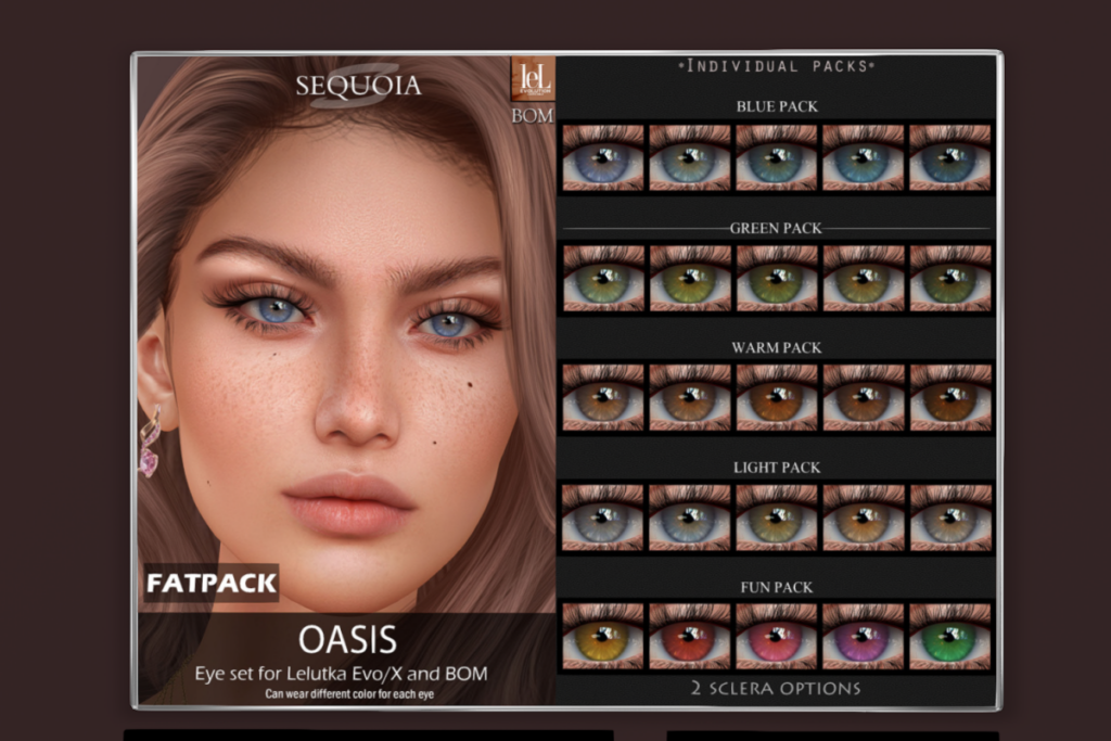 Oasis Eyes - Bom/Evo/Evo X, L$249 each/L$850 FP