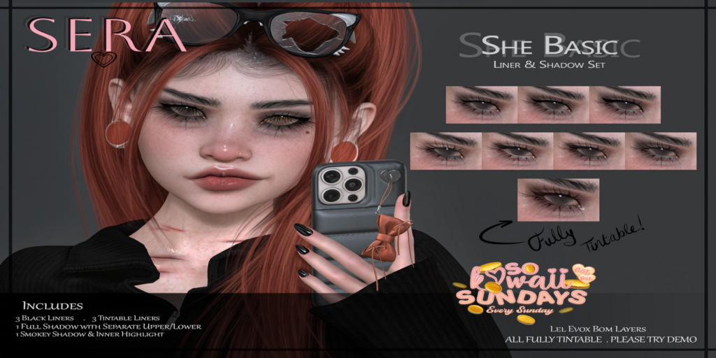 She Basic Eyeshadow &amp; Eyeliner - EvoX	&lt;a href=&quot;http://maps.secondlife.com/secondlife/Yazzz/191/224/3002&quot;&gt;Teleport&lt;/a&gt;