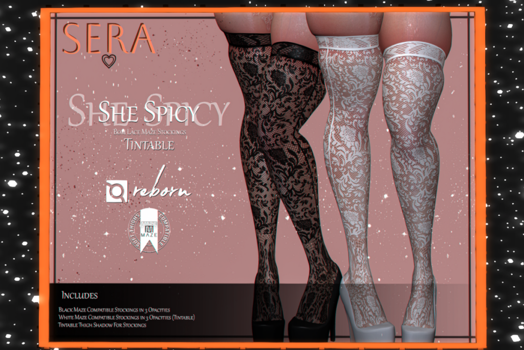 She Spicy Lace Stockings - Maze for Reborn, L$299