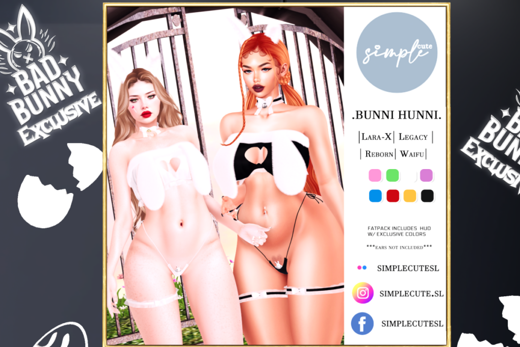 Bunni Hunni Set - Legacy/MaitreyaX/Reborn/+mods, L$250 each/L$1600 FP