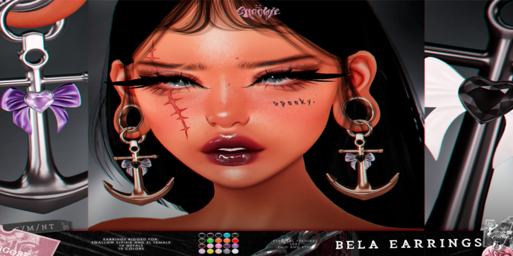 Bela Earrings - Swallow Gauged S+XL F	&lt;a href=&quot;https://maps.secondlife.com/secondlife/Cookies/217/189/2222&quot;&gt;Teleport&lt;/a&gt;