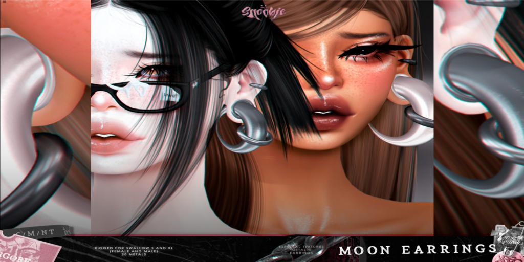 Moon Earrings - Swallow Gauged M+F S+XL	&lt;a href=&quot;https://maps.secondlife.com/secondlife/Cookies/217/189/2221&quot;&gt;Teleport&lt;/a&gt;