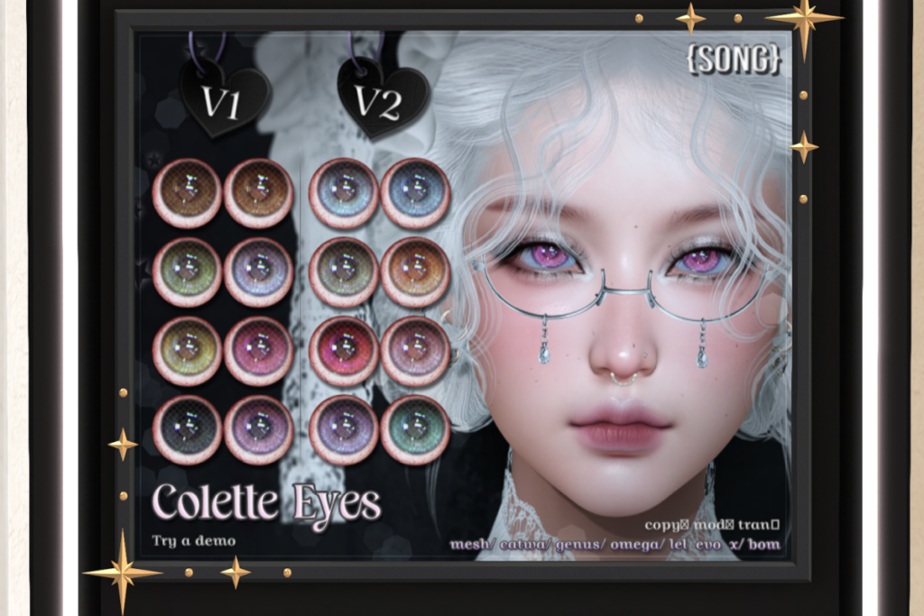 Colette Eyes - Bom/Catwa/Evo X/Genus/Mesh/Omega, L$550 each/L$1000 FP