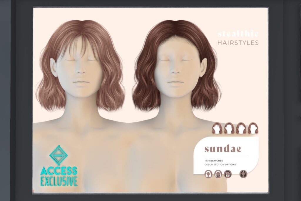 Sundae Hairstyle, L$399 Basic Pack/L$199 Upgrade HUD/L$598 FP