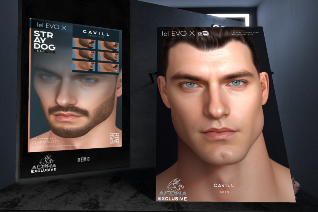 Cavill Facial Hair - EvoX, L$300 | Cavill Skin - EvoX, L$590 each