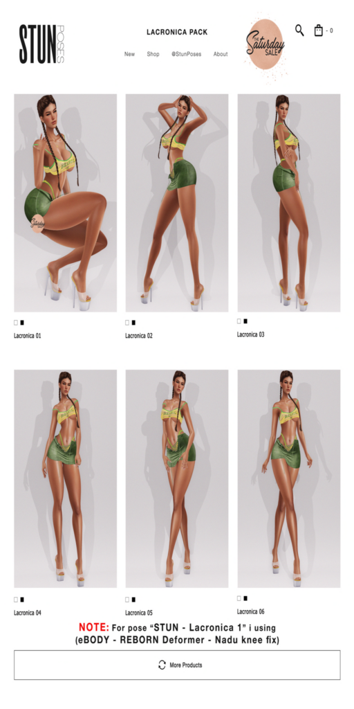Lacronica Poses	&lt;a href=&quot;http://maps.secondlife.com/secondlife/Dream%20Haven/7/189/4075&quot;&gt;Teleport&lt;/a&gt;