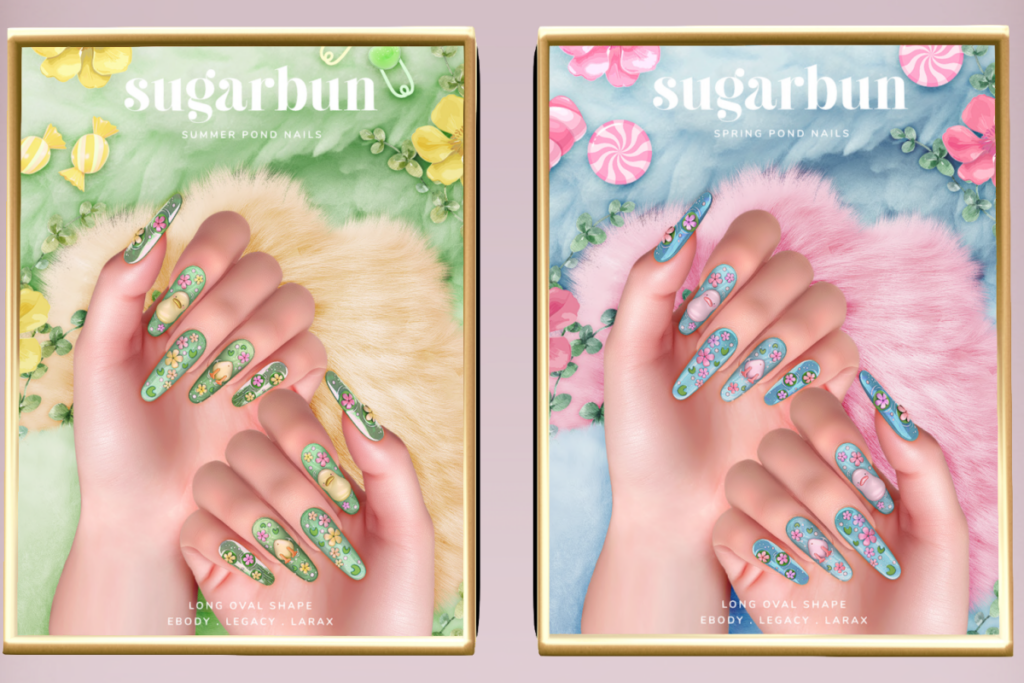 Summer Pond Nail Set - Legacy/MaitreyaX/Reborn, L$249 | Spring Pond Nail Set - Legacy/MaitreyaX/Reborn, L$249