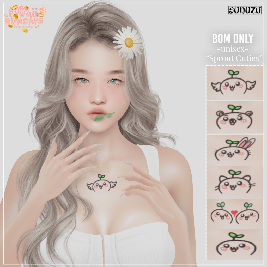 Sprout Cuties Tattoo - BOM	&lt;a href=&quot;http://maps.secondlife.com/secondlife/Eagle%20District/190/217/2137&quot;&gt;Teleport&lt;/a&gt;