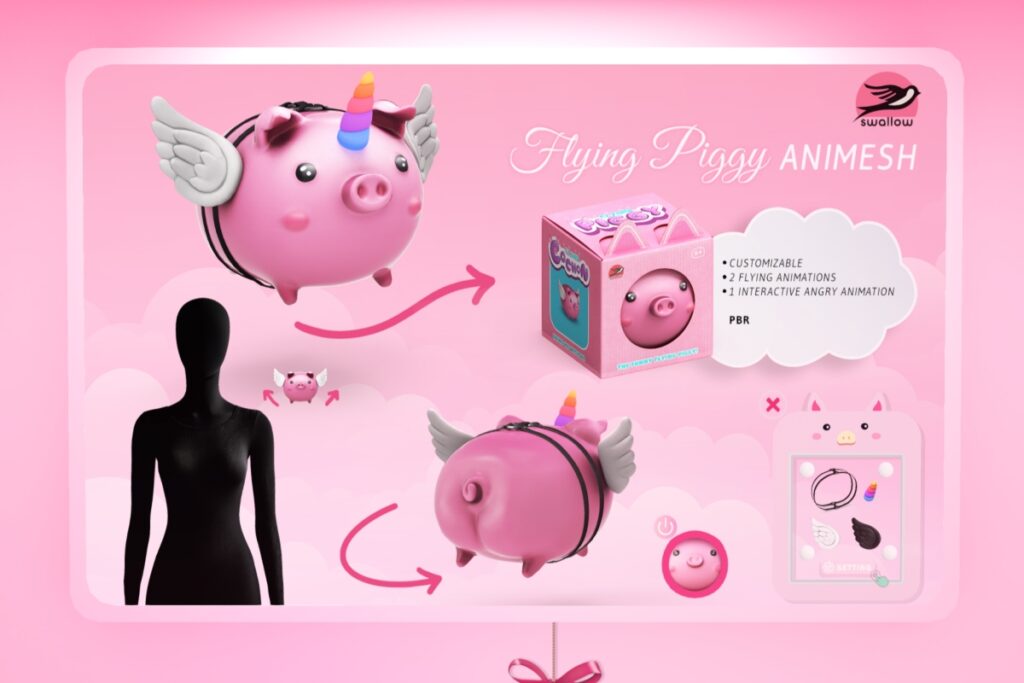 Flying Pig Animesh Companion, L$299