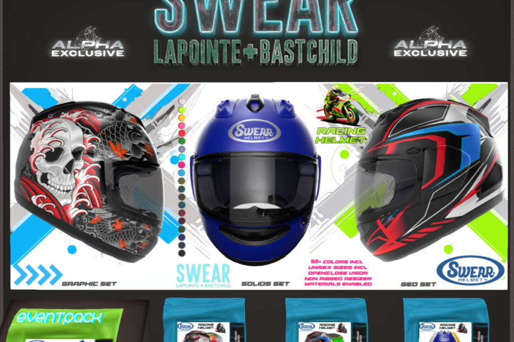 Racing Helmets, L$799 each/L$999 FP