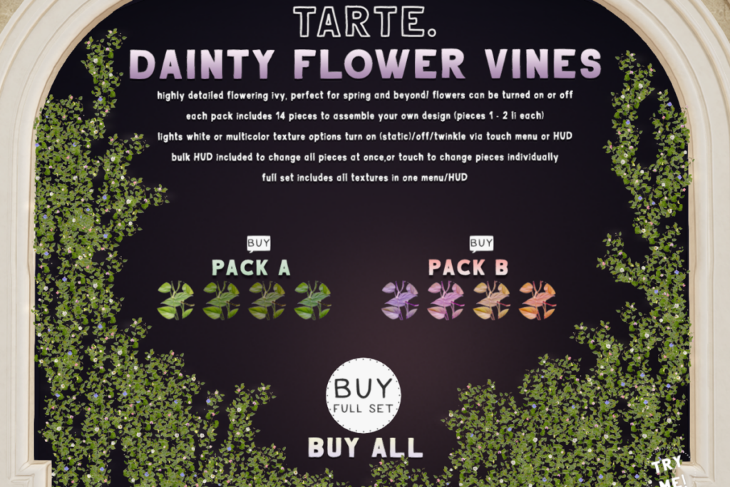 Dainty Flower Vines, L$425 each/L$799 FP