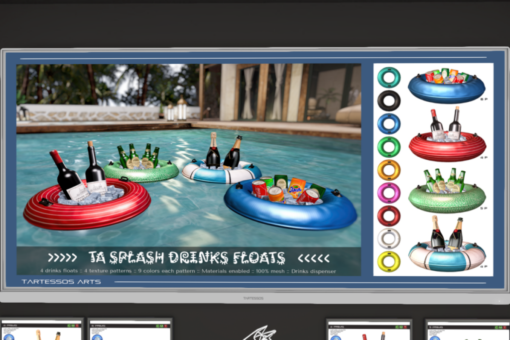 Splash Drinks Floats, L$150 each/L$490 FP