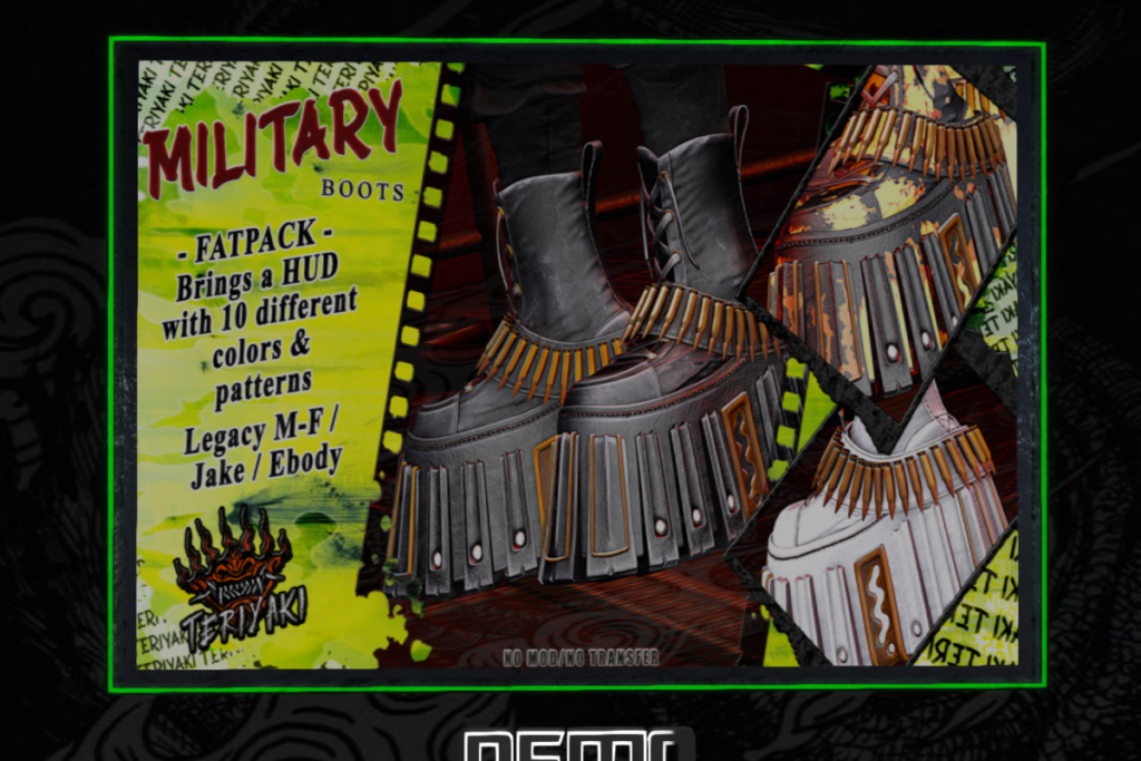 Military Nerd Boots - Jake/Legacy F+M/Reborn, L$499 each/L$999 FP