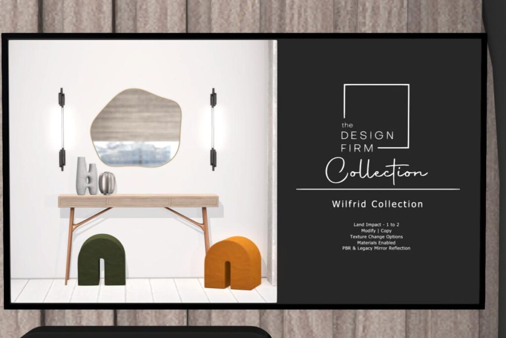 Wilfrid Collection, L$150-L$300 each/L$800 FP