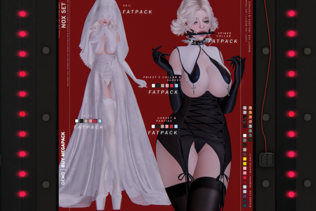Nox Set - Reborn/+mods, L$200-L$300 each/L$350-L$1650 each FP/L$3500 MP