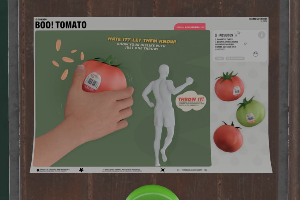 Boo! Tomato	&lt;a href=&quot;http://maps.secondlife.com/secondlife/The%20Sign%20II/220/111/22&quot;&gt;TELEPORT&lt;/a&gt;